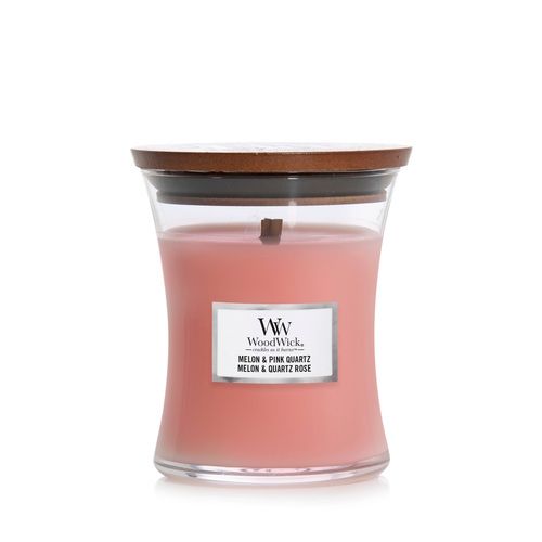 Ароматична свічка з динею та рожевим кварцем Woodwick Medium Melon & Pink Quartz 275 г Ароматична свічка з динею та рожевим кварцем Woodwick Medium Melon & Pink Quartz 275 г